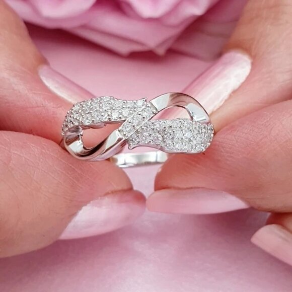 🔥Three Layer Stackable Zircon Sweet Wings Wedding Ring for Women, MARR9201 - Picture 6 of 6